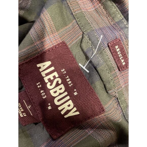 Alesbury Plaid Flannel Button Front Shirt 100% Cotton Men’s Large Green - Picture 6 of 6